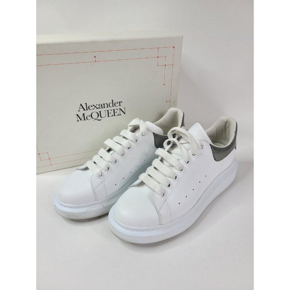 Alexander McQueen Shoes - ALEXANDER MCQUEEN White Leather Oversized Sneakers Trainers - EU40 / US 9.5